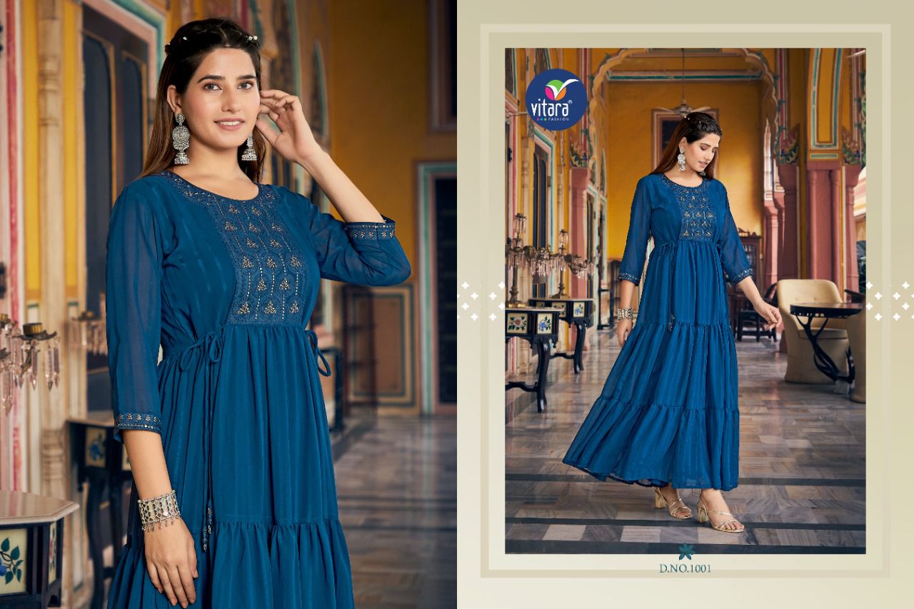 Vitara Occasion Pattern Fancy Long Designer Wholesale Kurti Collection